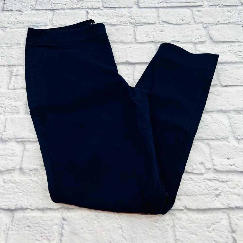 Talbots Chatham Ankle Pants Navy Blue Side Zip Slim Leg Womens 6 Office Casual